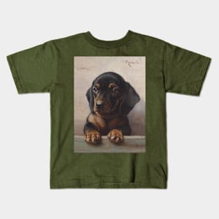 Young Dachshund by Carl Reichert Kids T-Shirt